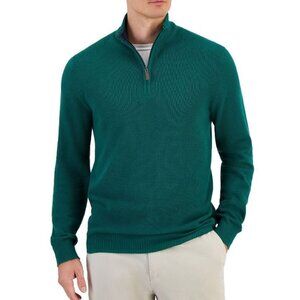 Club Room Men's Sweater Evl Texture 1/4 Zip Pine Grove Green Size XXL NEW